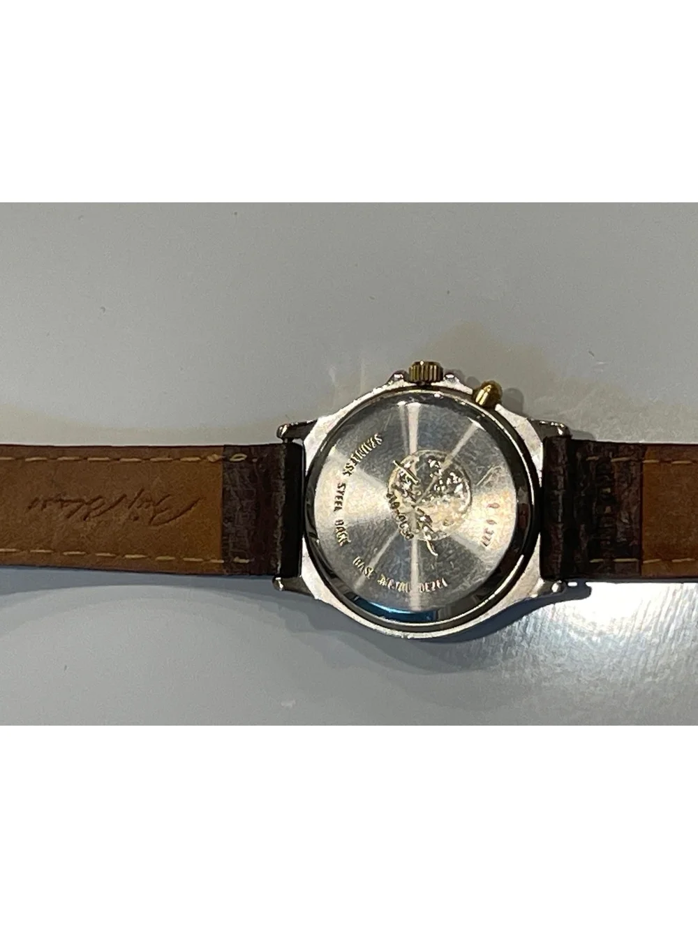 Bill Blass Everlite Signature Watch Two Tone w/ Leather Band
